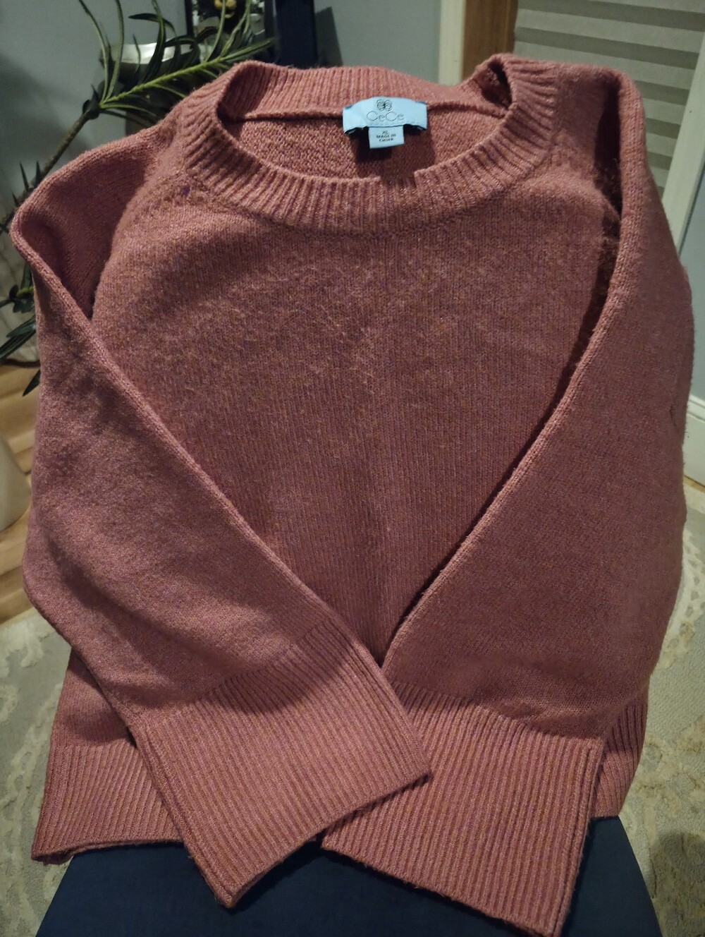 CeCe Pink Crewneck Sweater - Picture 2 of 3